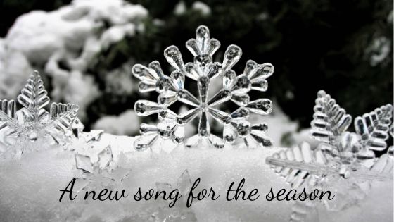 black and white photo of snowflakes of clear ice upright in the snow